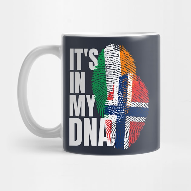 Irish Plus Norwegian DNA Mix Flag Heritage Gift by Just Rep It!!